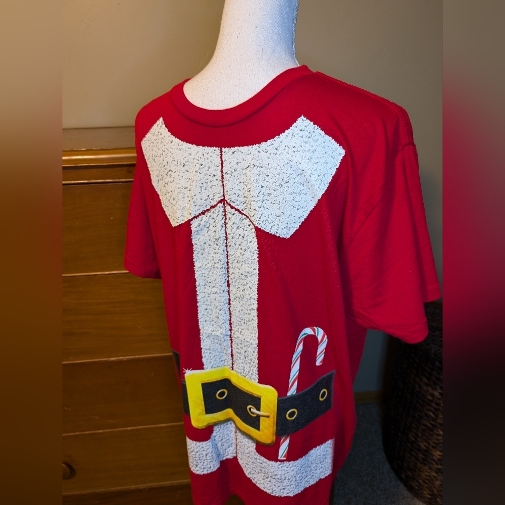 Santa Claus Short Sleeve Christmas T Shirt Santa Suit Shirt Size XL - Picture 4 of 8